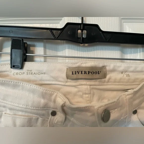 Liverpool white distressed cropped straight jeans - Picture 3 of 5